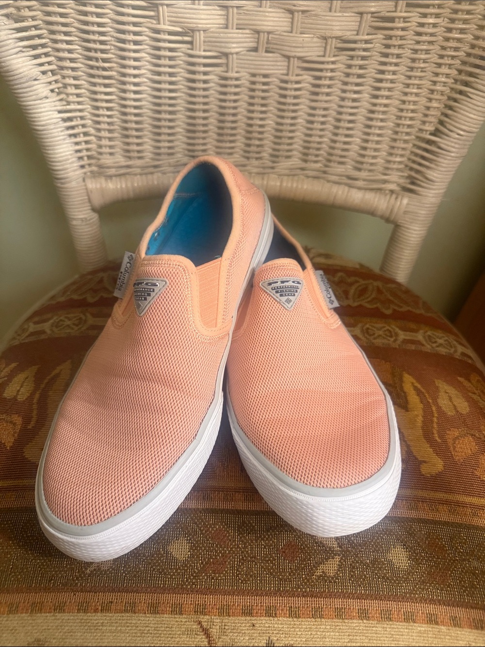 Columbia Coral Slip-On Mesh Shoes with Teal Insole